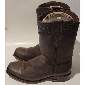 NWB Bronzer Men's Chocolate Brown Western Zipper Boots Size 10